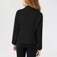 thumbnail image 5 of CPNG Girls Blazer Jacket Solid Color Lapel Office Casual Lightweight Plus Size Ruched 3/4 Sleeve Blazer Jacket Suit Open Front Long Sleeve Blazers, 5 of 5