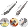 thumbnail image 3 of Pasta Tongs, 2PCS BBQ Tongs Set, Heat Resistant Temperature Stainless Steel Spaghetti Spoon Server Spoon Serving for Kitchen Cooking Tools (Gray), 3 of 5
