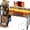 Rustic Brown, variant on 44 inch Gaming Desk with Led Lights & Outlets, Computer Desk with 3 Drawers & Shelves, Gamer Desk with Monitor Stand & Side Hooks for Game Room, Home Office,Black