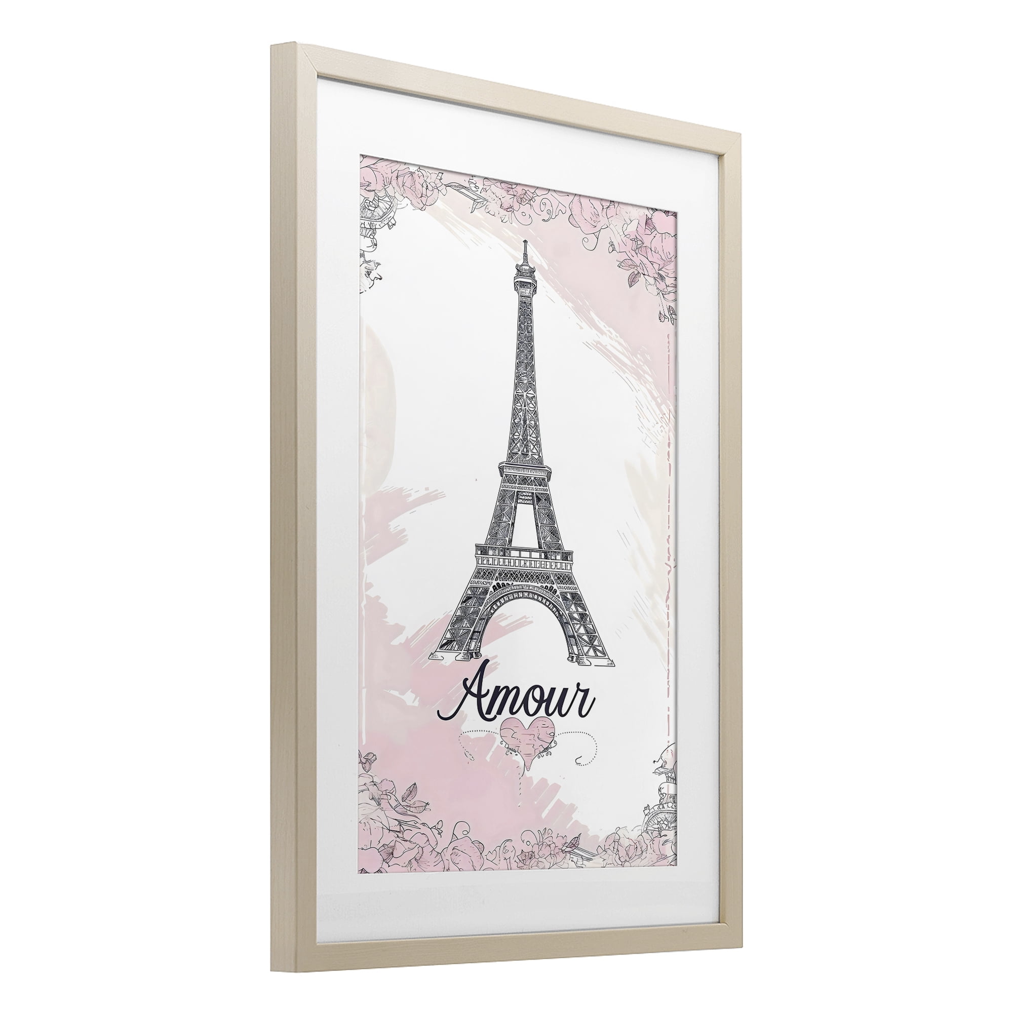 Stupell Industries Amour Vintage Eiffel Tower Birch Framed Print Under Glass, design by Creative Studio