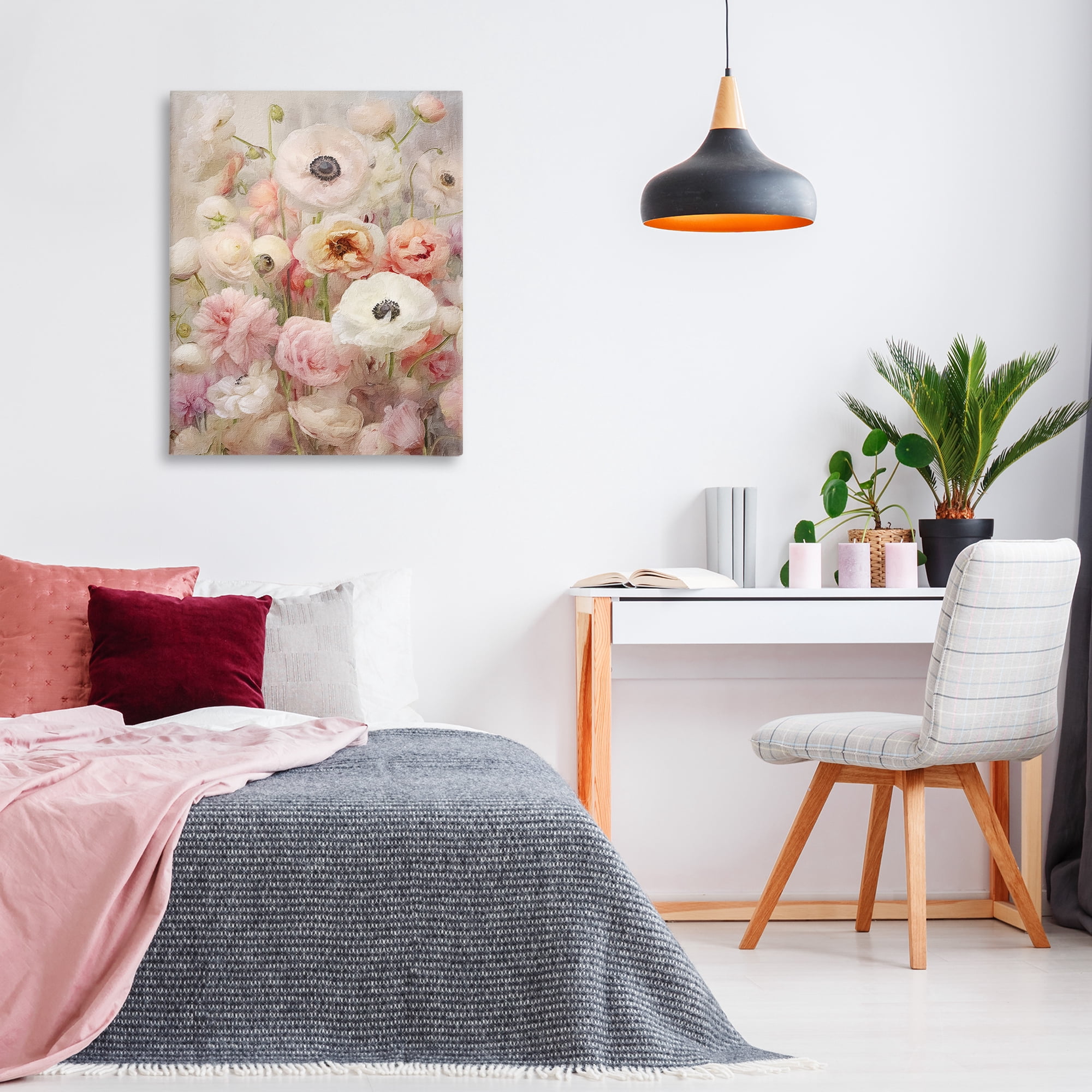Stupell Industries Soft Pastel Florals Botanical & Floral Painting Gallery Wrapped Canvas Art Print Wall Art, 30 x 40