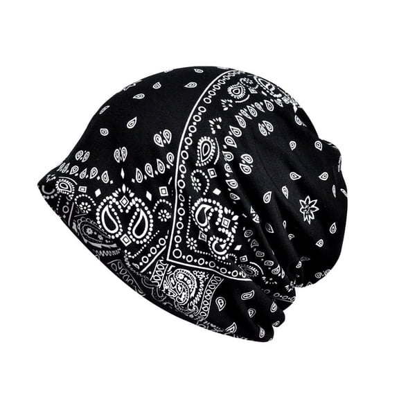 Men Women Paisley Print Hat Beanie Caps Elastic Soft Multi-Use Neck Scarf Hats