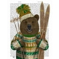 thumbnail image 2 of Fab Funky 12x14 Black Ornate Wood Framed with Double Matting Museum Art Print Titled - Bear in Christmas Sweater, 2 of 4
