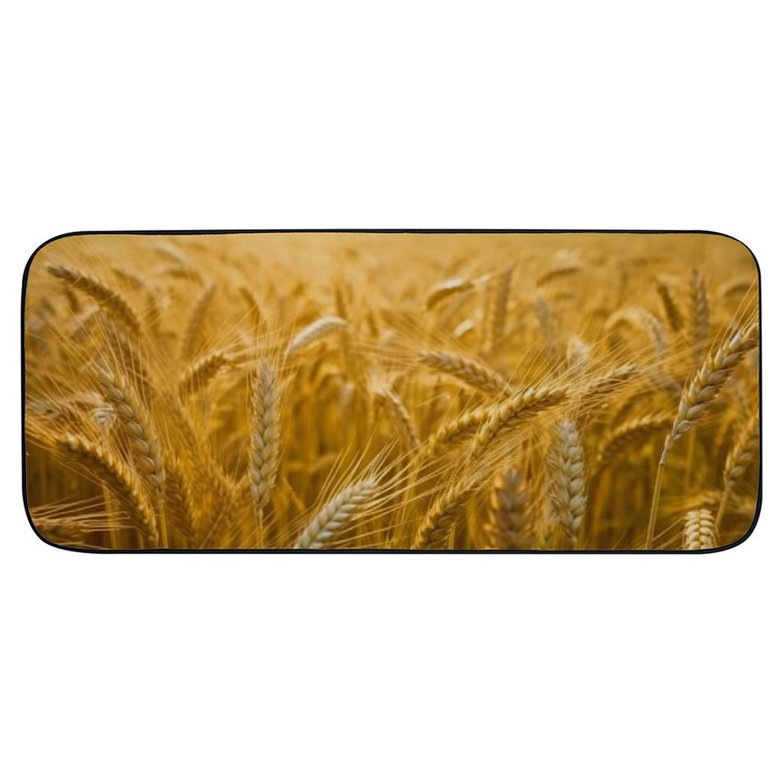 PHYHOO Decorative Door Mat, Door Mat with Non-Slip Rubber Backing, Easy Cleaning, Traps Dirt, Rug for Entry, Patio, Garage - Wheat Back lighting Beautiful Landscape Gold Yellow 19.68*47.24 in