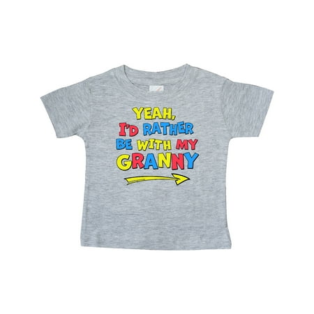 

Inktastic Yeah I d Rather be with My Granny in Red Yellow and Blue Gift Baby Boy or Baby Girl T-Shirt