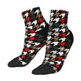 thumbnail image 2 of Bingfone Houndstooth Green Red Design Patterned Men'S Women'S Casual Cotton Socks, 2 of 9