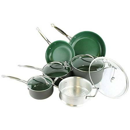 Orgreenic Ceramic Coated Non-Stick Cookware Set (10 Piece) by BulbHead - Cook Delicious Healthy Orgreenic Ceramic Coated Non-Stick Cookware Set (10 Piece) by BulbHead - Cook Delicious Healthy