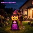 thumbnail image 3 of MAGOTAN 5 FT Halloween Inflatables Pumpkin Witch Outdoor Decorations Pumpkin Witch Halloween Inflatable Blow Up Halloween Pumpkin Decoration Build-in LED Lights, 3 of 8