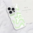 thumbnail image 5 of for iPhone 12 Pro Max Case for Women Girls, Cute Curly Wave Frame Shape Design, Art Wavy Painted for Women Girls, Soft Shock-Absorbing and Fall-Resistant for iPhone 12 Pro Max 6.7"-Green, 5 of 12