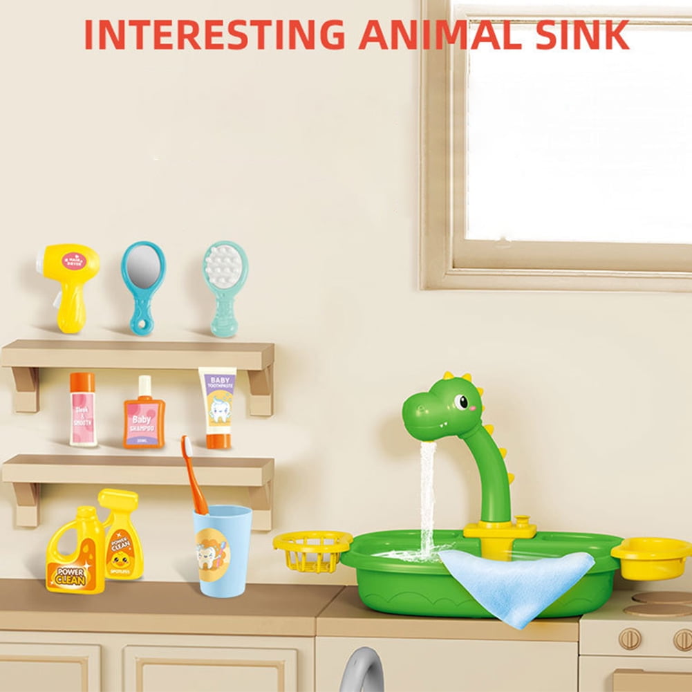 CSCHome Kids Toys Electric Cycle out of the Water Fishing Table Can Wash Dishes Wash Dishes Wash Washing House Toys(Crab fishing platform)
