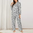 thumbnail image 2 of Fotbe Snake Pattern Long Sleeve Pajama Set for Women,Sleepwear Set,2-piece Loungewear Set,Soft PJs Comfy Nightwear with Pockets -XX-Large, 2 of 7