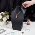 thumbnail image 4 of 1pc Bust Shaped Wood Covered with PU Leather Necklaces Display Stands Black 19x13x30cm, 4 of 5