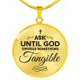 thumbnail image 1 of God Answers Scripture Necklace Stainless Steel or 18k Gold Heart Pendant 18-22", 1 of 7