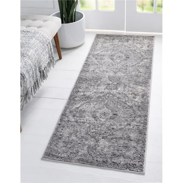 Unique Loom 3147485 2 Pi 2 Po x 12 Pi Astoria Portland Runner Rug&44; Gris Clair