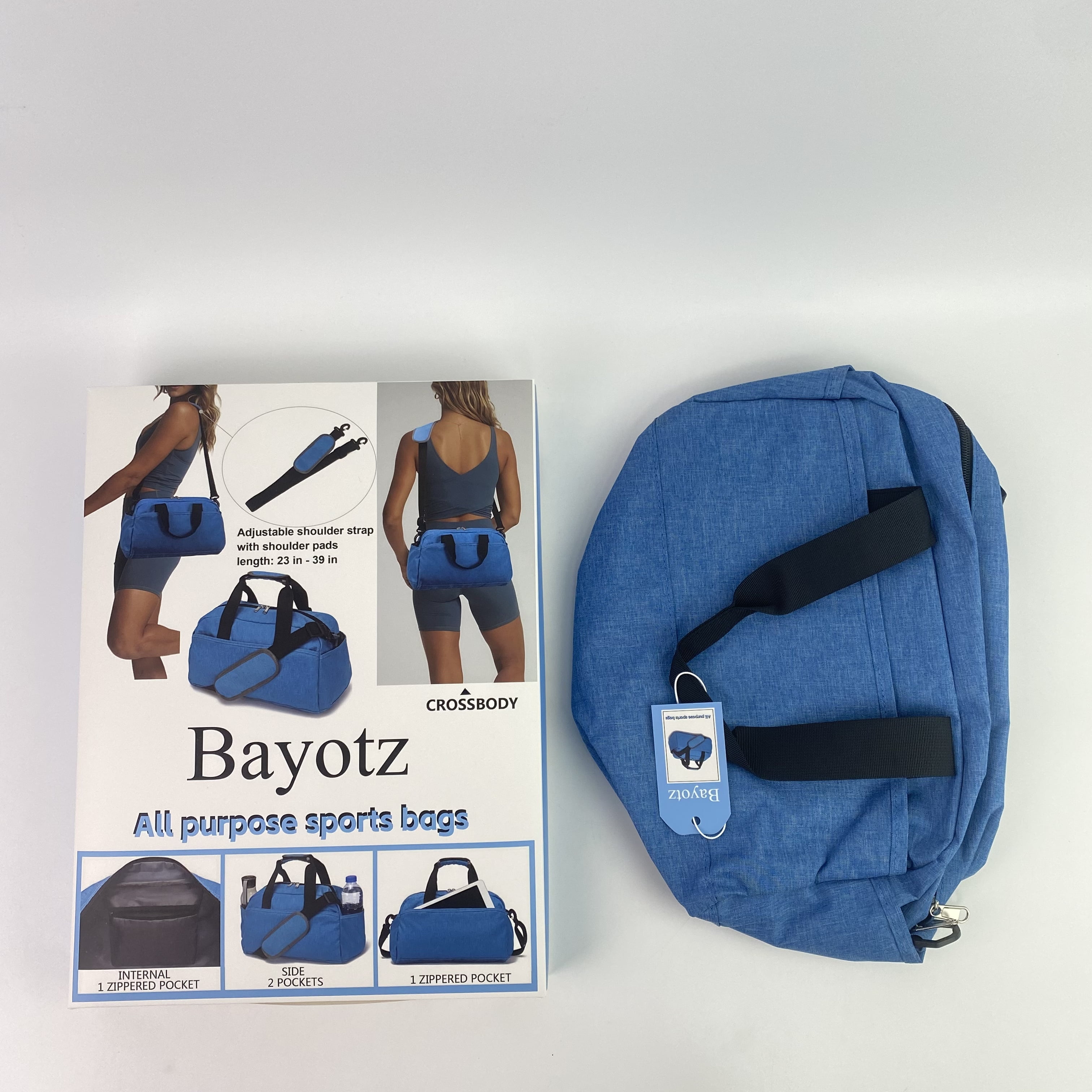 Bayotz All purpose sports bags,14 inch Small Gym Bag for Women & Men, Mini Duffel Bag for Travel Sports Lightweight Carry On Bag,Navy Blue