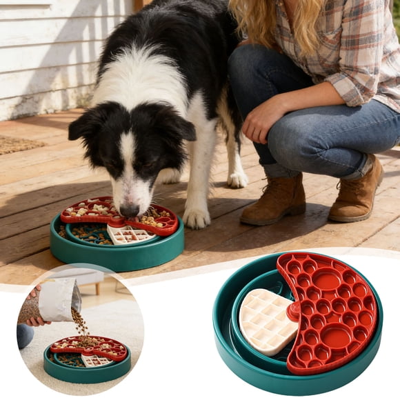 BotaniNest Bowl Slow Feeder | 360 Rotating Food Enrichment Puzzle Mat Bowls Slow Feeder | For Puppy Cat Breed Eating Feeding Licking Drinking