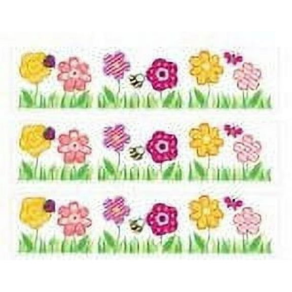 Colorful Flower Extra Large Edible Border Cake Topper