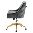 thumbnail image 4 of Side Dining Chair, Grey Gray, Velvet, Modern Contemporary, Kitchen Room Cafe Bistro Restaurant Hospitality, 4 of 7