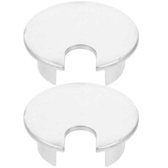 UPGRATOR 2Ud Tapón Redondo Para Orificio De Cables En Escritorio Material Aleación Zinc Color Plata