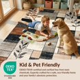 thumbnail image 4 of Design&I 3'x5' Washable Throw Rug Round Southwestern Abstract Geometric Grid Motif Tapete for Entryway, Kitchen, Ultra-Thin & Non-Slip Skid-Resistant Small, 4 of 7