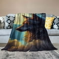 thumbnail image 2 of Shangniulu Golden Moon Wolf Flannel Blanket for Bed, Crescent Moon Fleece Throw Blanket for Women, Men and Kids - Super Soft Plush Wolf Blanket Throw Plush Blanket Wolf Gifts, 2 of 6