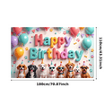 thumbnail image 3 of Colorful Theme Happy Birthday Banner Dog Celebration Polyester Material for Kids Party Indoor Decoration Photo Shoot, 3 of 8