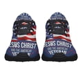 thumbnail image 5 of Veteran Only Two Defining Forces Have Ever Offered To Die For You Jesus ChriStand the American flag Veteran Shoes Sneakers Black Size 13, 5 of 7