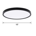 thumbnail image 5 of Project Source 1-Light 15-in Matte Black Integrated LED Flush Mount Light, 5 of 5