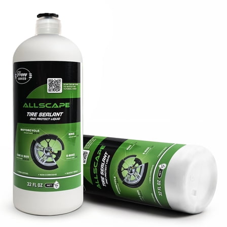 Happy Ebikes HEB Allscape Tire and Tube Sealant Puncture Repair Sealant, 2-in-1, Premium, Prevent and Repair, Suitable for Bike Tires and Tubes, Eco-Friendly, 32oz Bottle