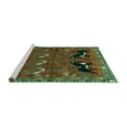thumbnail image 2 of Ahgly Company Machine Washable Indoor Rectangle Persian Turquoise Blue Traditional Area Rugs, 7' x 9', 2 of 4