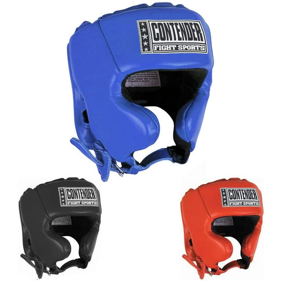 Contender Fight Sports Competition Boxing Headgear with Cheeks Blue Medium