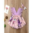thumbnail image 2 of Gureui Matching Clothes for Girls and Sisters Outfit Sleeveless Deep V-neck Floral Print Dress Romper Lace Flower One-Pieces Jumpsuits, 2 of 8