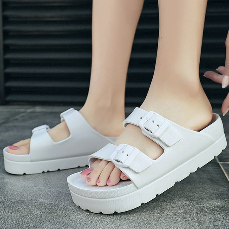 LAVRA Women's Double Buckle Waterproof EVA Platform Slides LAVRA Women's Double Buckle Waterproof EVA Platform Slides