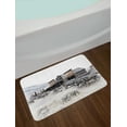 thumbnail image 2 of Western Bath Mat, Old Wooden Wagons from 20's in Ghost Town Antique Wyoming Wheels Artwork Print, Non-Slip Plush Mat Bathroom Kitchen Laundry Room Decor, 29.5 X 17.5 Inches, Brown White, Ambesonne, 2 of 2