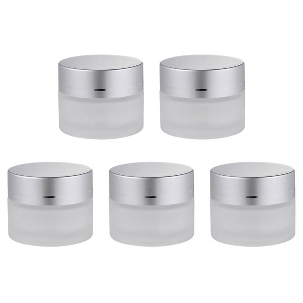 EeaseMX 5 frascos de vidrio esmerilado para crema, envases para cosméticos, frascos de muestra