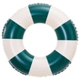 thumbnail image 1 of Flotador inflable de piscina con forma de anillo de natación a rayas clásico para niños (verde oscuro 60), 1 of 3