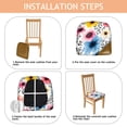 thumbnail image 4 of Pioneer Flower Seat Covers for Dining Room Chairs Set Of 4,Stretch Printed Washable Chair Seat Cover with Elastic Ties and Button,Removable Waterproof Couch Cushion Covers, 4 of 6