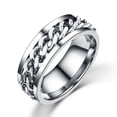 thumbnail image 4 of Miangastore Simple Ring Delicate Finger Ring Stainless Steel Jewelry Creative Ring Fashion Finger Ring for Man Boy Male (Steel Color With Box Size 10), 4 of 9