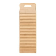 Tomfoto Available Wood Washboard Washing board with Round Handle Hand Percussion Hand Wash Board for Home Laundry Clothes Practical Durable Thickened Washboard