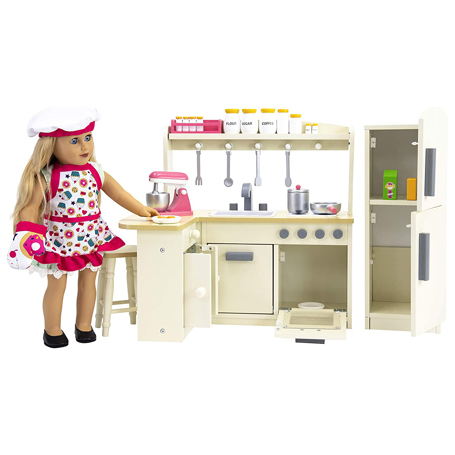 Playtime by Eimmie Doll Ice Cream Stand - Food Cart and Doll Accessories for 18 inch Doll