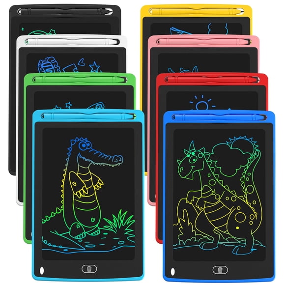Tableta de escritura LCD TQU para niños de 8.5 pulgadas con paquete de 8