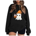 thumbnail image 1 of Pisexur Chandail en Molleton d'Halloween pour Femmes, Chandail en Molleton Décontracté en Polaire, Manches Longues, Col Rond, Mode Citrouille, Chandails en Molleton Graphiques, Chandails à Capuchon d'Halloween, Pull, 1 of 4