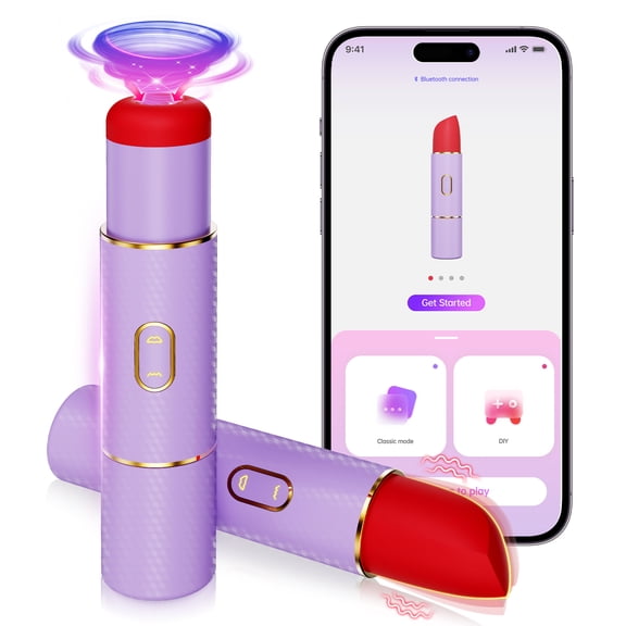 Sucking Bullet Vibrator with APP Control Adult Toys Mini Lipstick Vibrators with 10 Vibration and Suction Modes Portable Adult Toys for Women