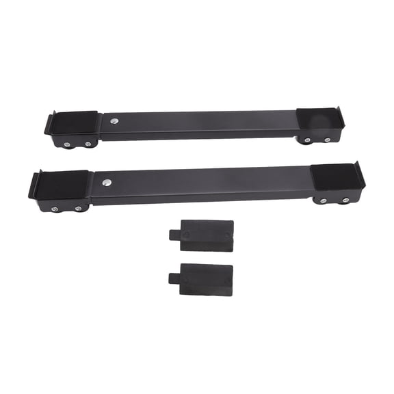 2 juegos de soportes para ruedas móviles con base elevada para muebles, ruedas móviles para refrigerador, lavadora, color negro