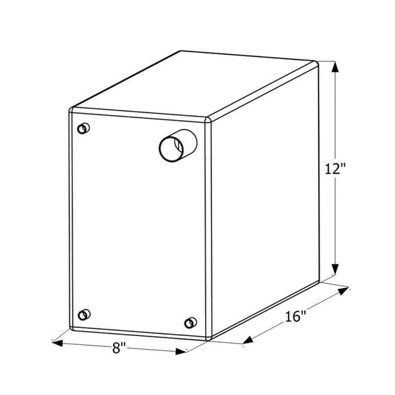 Icon Technologies 12474 - WT2474 6 gal. Fresh Water Tank with 3/8" Fittings (16"L x 12"W x 8"H)