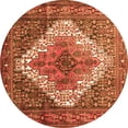 thumbnail image 1 of Ahgly Company Indoor Round Medallion Orange Traditional Area Rugs, 5' Round, 1 of 1