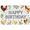 2A, variant on Farmyard Themed Happy Birthday Banner with Chickens Leaves and Dots Background Party Decorations for Birthday Party Celebrations Photography Props Backdrop Decor