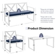 thumbnail image 2 of Gymax 4PCS Patio Furniture Set Outdoor Conversation Set Metal Frame w/ Navy Cushions, 2 of 8