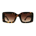 thumbnail image 1 of Womens Thick Rimmed Square Rectangular Sunglasses Tortoise Brown, 1 of 4