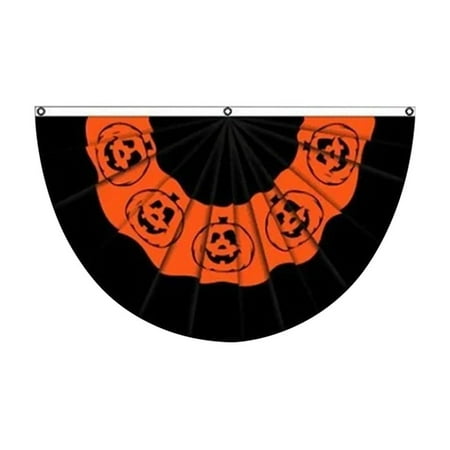 

Thhvdrg Clearance Halloween Party Semicircular Fan Flag Pumpkin Fan Flag 45*90cm Halloween Pleated Atmosphere Flag Skirt Flags_ Banners & Accessories